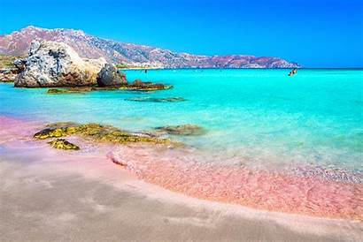 Beaches Greece Pink Sand Beach Sandy Around