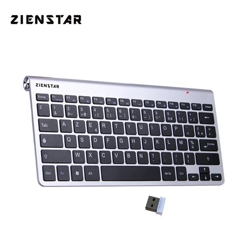 Zienstar Azerty French Language Ultra Slim 24g Wireless Keyboard For