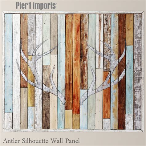 Antler Silhouette Wall Panel Wood 3d Cgtrader