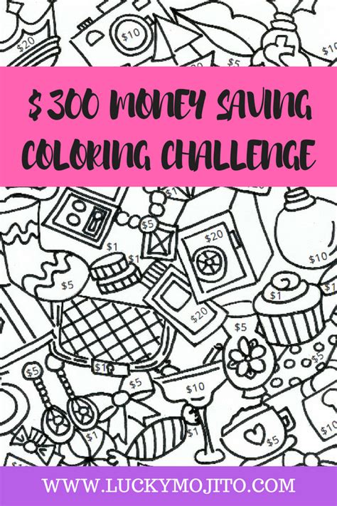 Fun Money Saving Coloring Page Challenge Lucky Mojito