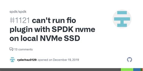 Can T Run Fio Plugin With Spdk Nvme On Local Nvme Ssd Issue