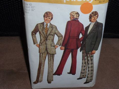 Simplicity 5161 1970s Vintage Mens Suit Pattern Jacket And Etsy