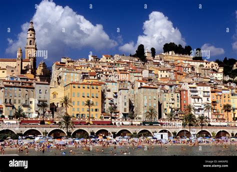 Menton Plage Des Sablettes Alpes Maritimes 06 France French