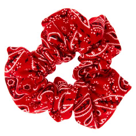 Bandana Hair Scrunchie Red Claires Us