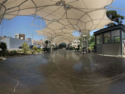 Entrance Canopy Of The Bazarganan Hospital Diba Tensile Structures Canopy Membrane