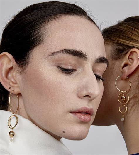 Melanie Mismatched Gold Fill And Pearl Hoop Earrings By Alison Fern