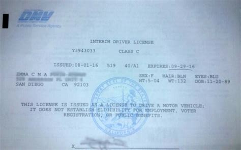 California Dmv Interim Driver License Yellowmatic