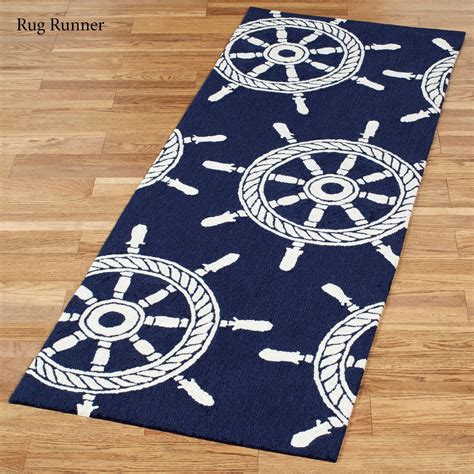 Ship Wheel Nautical Indoor Outdoor Rugs By Liora Manne