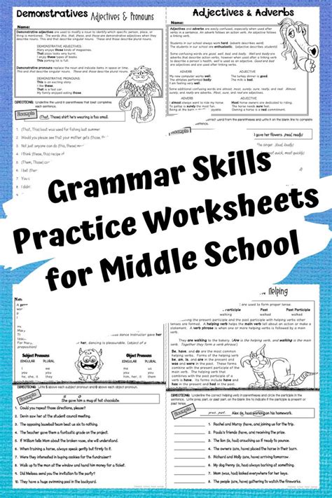 Middle School Grammar Worksheets