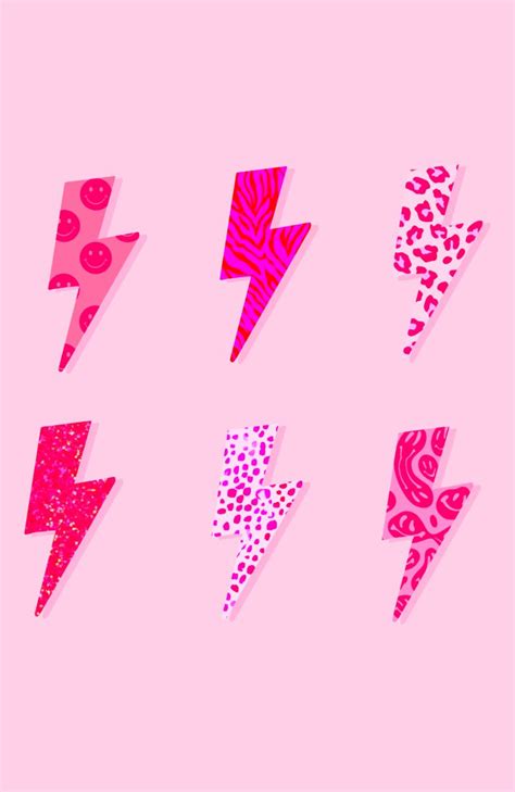 Lightning Bolt Pink Preppy Wallpaper Preppy Wall Collage Iphone