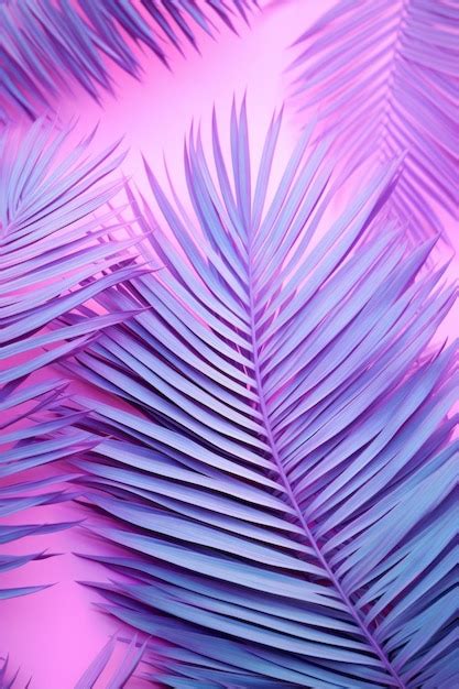 Premium Ai Image Neon Palm Tree Background Tropical Pink And Purple