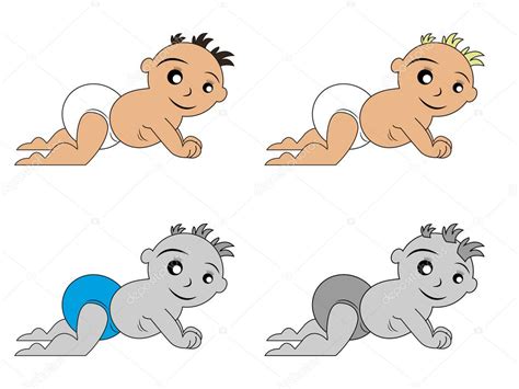 Cartoon Baby Boy Crawling Baby Boy Crawling Cartoon — Stock Vector