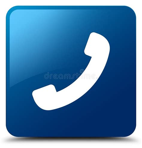 Phone Icon Blue Square Button Stock Illustration Illustration Of