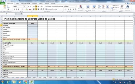 Planilha Para Controle Financeiro De Gastos Mensal E Diário R 100