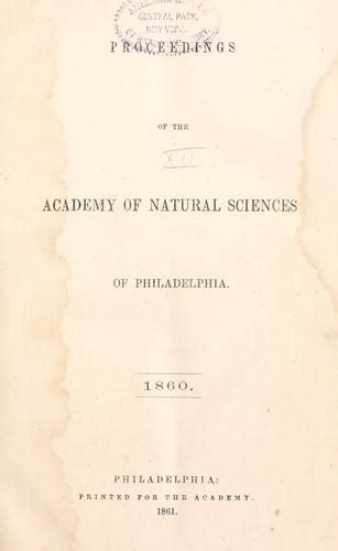 Proceedings Of The Academy Of Natural Sciences Of Philadelphia Volume 12 By Academy Of Natural