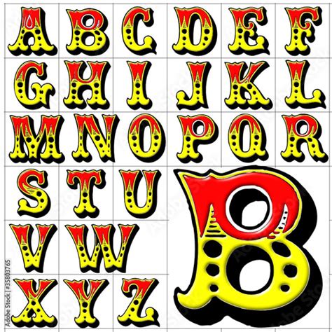 Circus Font Alphabet Circus Fonts Font Alphabet Carnival Lettering