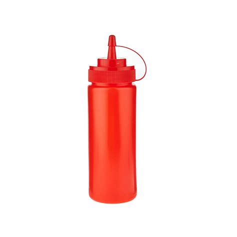 Sauce Squeeze Bottle Red W Lid 1000ml Chefs Warehouse