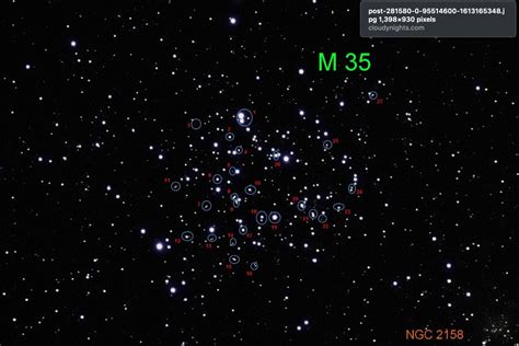 Some Doubles In Open Cluster M35 Double Star Observing Cloudy Nights