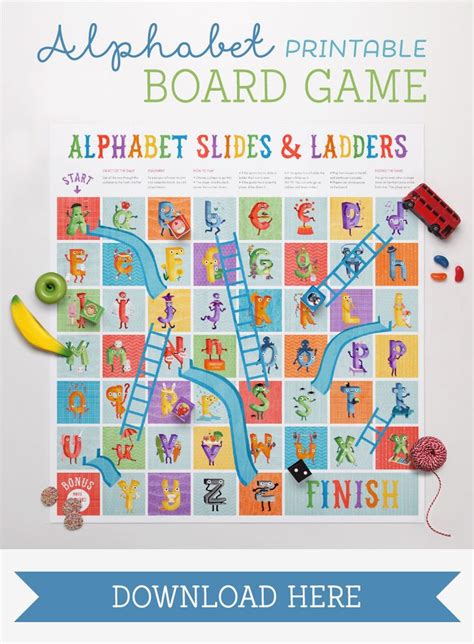 Printable Letter Sounds Alphabet Board Game Birthday Alphabet Board