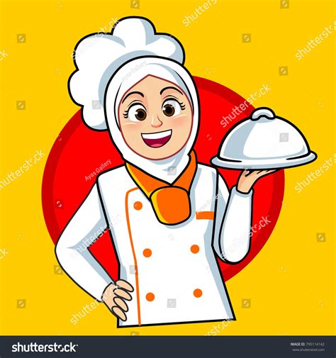 Vektor Stok Muslim Woman Chef Tanpa Royalti 795114142 Shutterstock
