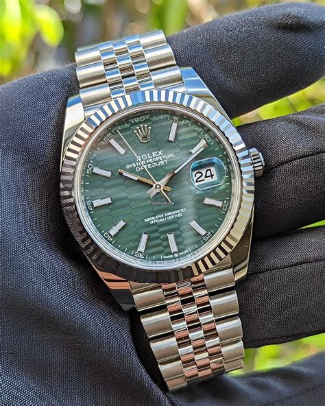 Rolex Datejust 41 126334 Green Motiffluted 2023 New For 18445 For