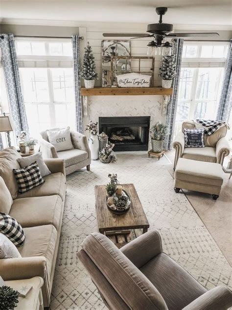 65 Stunning Farmhouse Living Room Decor Ideas Displate Blog