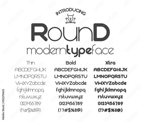 Modern Minimalistic Sans Serif Font Round Stock Vector Adobe Stock