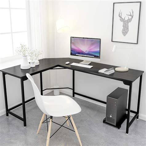 Buy Simlife L Shaped Desk Black Corner Gaming Computer Desks For Home