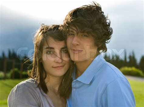 teen couple portrait stock image colourbox