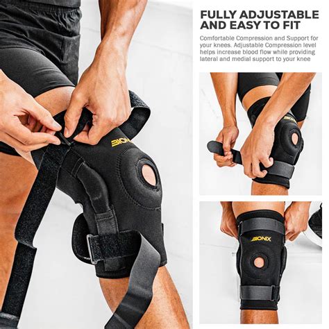 Bionix Hinged Knee Brace Support Open Patella Stabilizing Wrap Knee