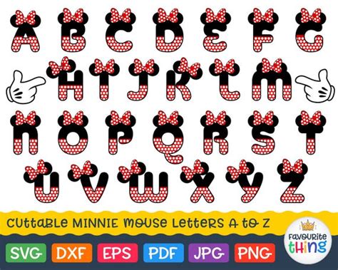 Minnie Font Svg Polka Dot Letters With Bow Svg Minnie Mouse