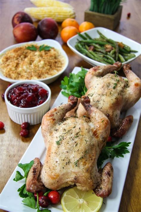 And since you are not cooking for a large group, it's an ideal opportunity to splurge on the ingredients for a festive dinner. Cornish Game Hens with Cornbread Stuffing | Recipe ...
