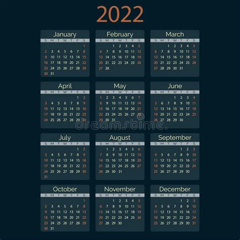 Dark Calendar 2021 With Week Starts On Sunday Minimal Black Planner