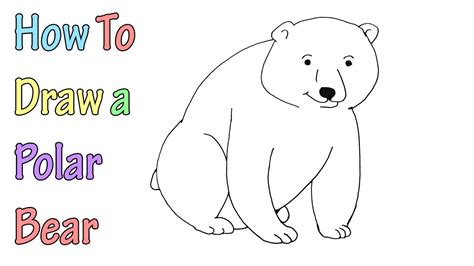 How To Draw A Polar Bear Very Easy For Kids Youtube