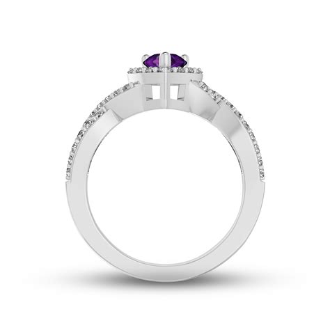 Amethyst And White Lab Created Sapphire Ring Sterling Silver Kay