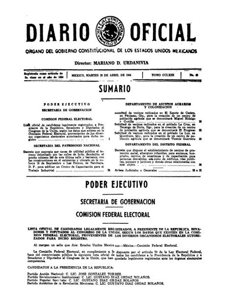 Diario Oficial De La Federacion