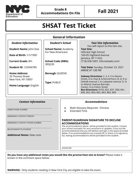 Modified Shsat Concept Test Ticket Rshsat