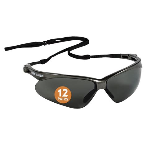 kleenguard™ v30 nemesis™ polarized safety glasses 28635 smoke grey lenses gunmetal frame