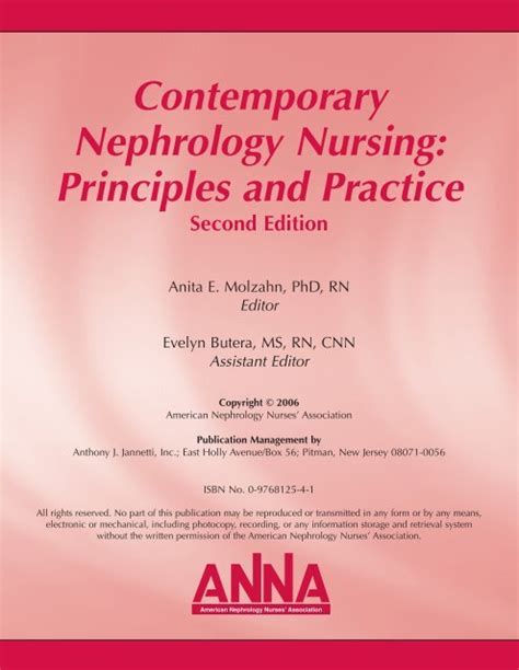 Contemporary Nephrology Nursing Principles And Practice Second
