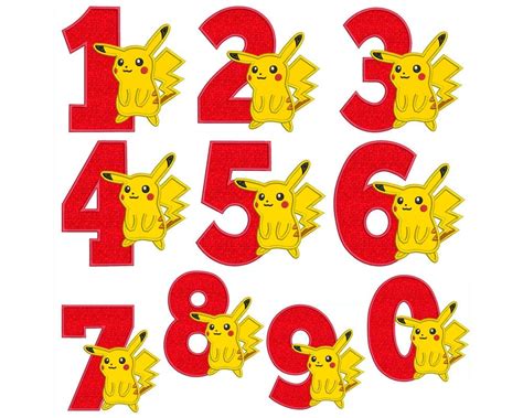 Números De Pokemon La Máquina Del Bordado De Applique 4 Tamaños