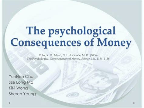 Ppt The Psychological Consequences Of Money Powerpoint Presentation