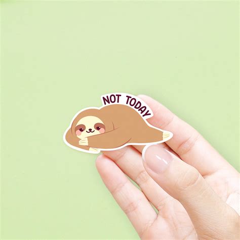Sloth Stickers Cute Sloth Sticker Set Sticker Pack Cute Etsy