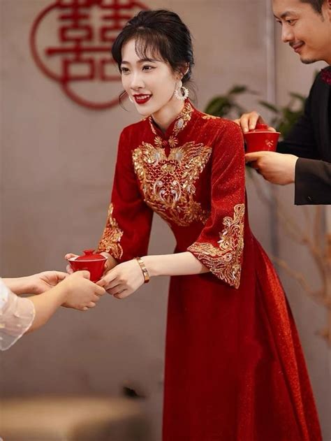 Customized Available Red Wedding Dresstraditional Chinese Etsy