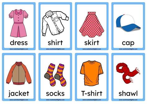 Clothes Flashcards Printable