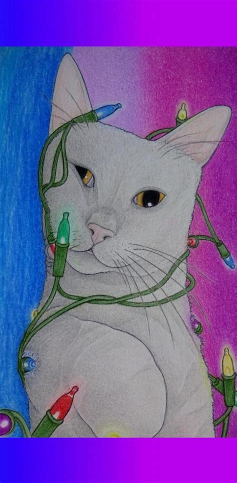 Xmas Lights Cat Wallpaper By 1artfulangel Download On Zedge 51a1