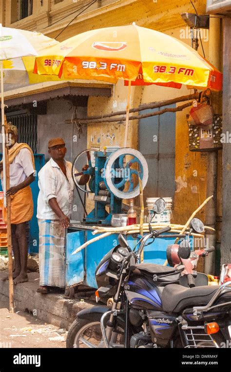 South Southern India Tamil Nadu Madurai Street Scene Stand Trolley