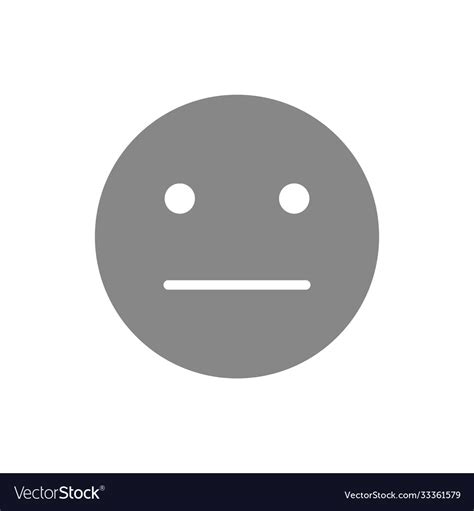 Expressionless Emoji Gray Icon Emotionless Vector Image