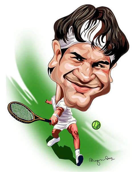 Roger Federer By Bhagvan Das Caricaturas Desenhos E Ilustração