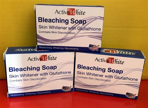 3 Active White Bleaching Soaps Skin Whitener With Glutathione 135g Each