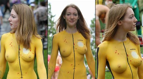 Riding A Bike In Kill Bill Body Paint